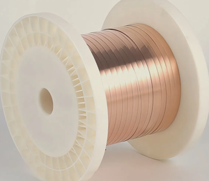 Fil plat en <span class=keywords><strong>cuivre</strong></span> nu de taille personnalisée 3.0mm * 0.5mm, <span class=keywords><strong>recuit</strong></span> doux pour moteur et harnais automobile - Product Image 1