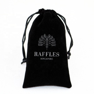 Wholesale Large Black Velvet Jewelry Packaging <b>Bag</b> with Custom logo Printed Suede Velvet Drawstring <b>Bag</b> Pouch <b>Dust</b> Proof - Product Image 5