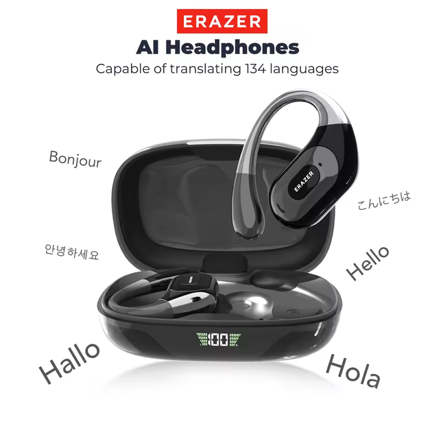 ERAZER XF51 AI Translation Sports Wireless Earbuds BT5.4 Noise-Canceling Earplugs HiFi Sound Business Travel Smart
