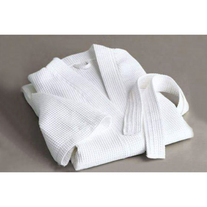 Peignoir gaufré 100% coton de qualité supérieure absorbant Robe d'hôtel blanche à séchage rapide fabriquée en Turquie - Product Image 5