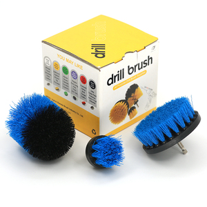 Limpiador de tapicería amarillo, <span class=keywords><strong>cepillo</strong></span> de limpieza de <span class=keywords><strong>taladro</strong></span>, kit de limpieza automotriz, 3 uds. - Product Image 1
