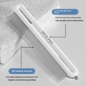 Peigne de toilettage pour animaux à poils longs, peigne à dents lâches pour chiens et chats, brosse démêlante à dents denses pour Golden Retriever et Border Collie - Product Image 2