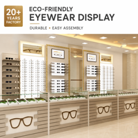 Vitrines de présentation de lunettes noires et blanches pour magasins d'optique, présentoir mural pour lunettes