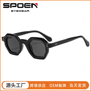 Gafas de Sol Retro Geométricas para Hombre, Montura Completa, UV400, Protección Solar, Estilo Adulto - Product Image 5
