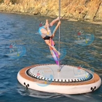 Plateforme de danse gonflable robuste avec poteau, scène en PVC de qualité commerciale pour discothèques, événements DJ et locations de fêtes