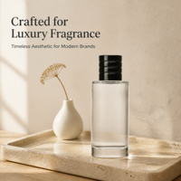 Bouteille diffuseur de parfum en verre cylindrique à fond épais, flacon portable à pression