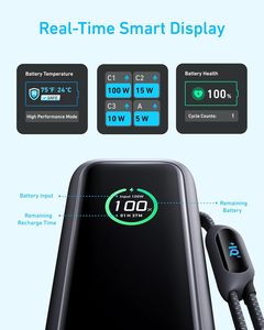 Cargador Portátil Anker Power Bank de 25,000 mAh y 165 W Ultra Rápido para Dos Laptops, Batería de Carga Rápida con Cables Integrados - Product Image 3