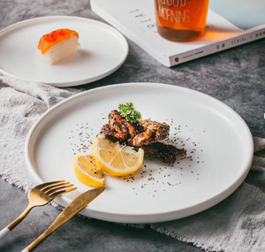 Assiettes en céramique écologiques sans BPA, style hôtelier européen moderne, noir mat, pour salade, accompagnement ou dîner, vente en gros - Product Image 2