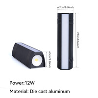 Lampu Dinding Luar Ruangan LED IP65 Tahan Air, Aluminium Die Cast, Lampu Dinding Atas Bawah, Lampu Dinding Eksterior untuk Dekorasi Villa, Halaman, dan Beranda