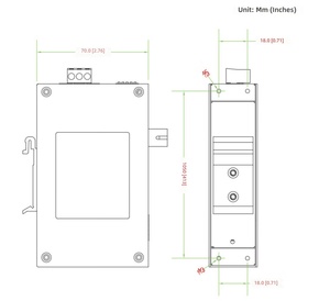 MT-IMC-21A-M-SC Nuevo Convertidor de Medios de Fibra Óptica Multimodo Industrial Ethernet 10/100Mbps de 2 Puertos POE con Conector PC SC IP30 Metálico - Product Image 4