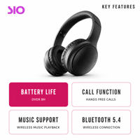 Casque sans fil 5.4, son stéréo supra-auriculaire, portée de 10 m, appels, musique, podcast, audiobooks, voyages en avion, écoute quotidienne
