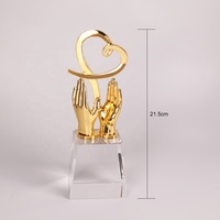 Signe de la mains dorées et du cœur, récompense personnalisé, en pierre de cristal K9, vente en gros
