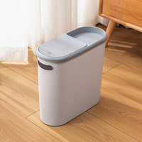 DS5247 Poubelle mince en plastique Poubelle pour cuisine salle de bain Poubelle étroite avec couvercle de presse