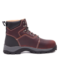 Botas de Seguridad con Puntera de Material Compuesto, Botas de Trabajo de Cuero Nubuck Genuino, Forro Impermeable, Entresuela Antipinchazos, Suela de Goma MD EVA