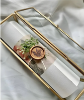Boîte de défilement d'invitation de mariage moderne en matériau miroir avec lettre manuscrite Boîtes d'invitation de mariage indiennes uniques