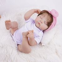 Poupée Reborn endormie aux yeux fermés, cheveux blonds, yeux bleus, pour accessoire de photographie de nouveau-né, cadeau de baby shower, décoration de chambre d'enfant