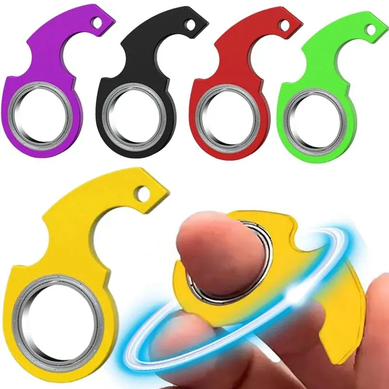 Porte-clés à rotation du bout des doigts en métal créatif Spinner de décompression Anti anxiété portant la foudre Cool porte-clés suspendus à la mode