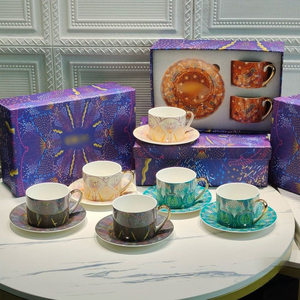 Wholesale European Classic Luxury Bone China Coffee & <b>Tea</b> <b>Sets</b> with Blue/Red Logo Food Grade Business Gift - Product Image 1