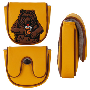 Couvre-chef de club de <span class=keywords><strong>golf</strong></span> en PU vierge noir avec logo personnalisé avec fermeture magnétique Couvre-tête de putter de <span class=keywords><strong>golf</strong></span> DF3