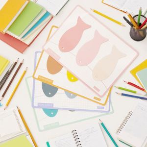 Customized Creative PET Fish-Shaped Self-Adhesive <b>Bookmark</b> Stickers Colorful School Supplies Labels for Study Office - Product Image 6