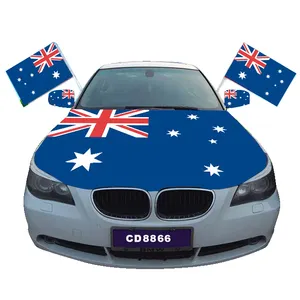 Bendera Penutup Mobil Kustom Australia 3.5X5 Kaki Cocok untuk Sebagian Besar Penutup Kap Mobil Bendera Nasional Albania Penutup Kap Mobil Bendera