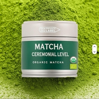 Poudre de Matcha Cérémonial Biologique USDA 30g en Boîte Métallique OEM Marque Privée Vente en Gros