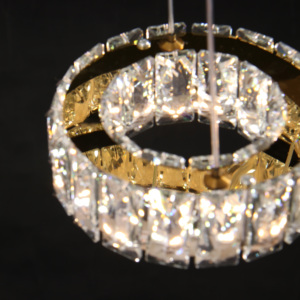 Lámpara de Araña Moderna de Lujo con 5 Anillos de Cristal K9, <span class=keywords><strong>Luz</strong></span> Blanca Cálida para Sala de Estar, Fácil Instalación - Product Image 6