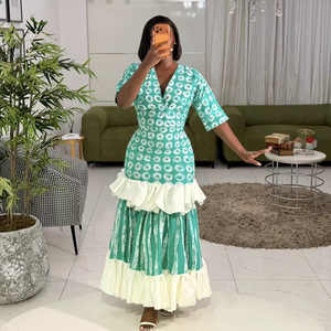 Nuovo Abito <span class=keywords><strong>Lungo</strong></span> Elegante da Donna con Cuciture e Volant, Stile Europeo e Americano, Collezione Estiva 2026 - Product Image 4