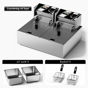 ماكينة القلي العميق التجارية الكهربائية 6L + 6L للمطبخ من الفولاذ المقاوم للصدأ ، ماكينة أوتوماتيكية - Product Image 6