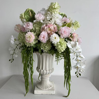 Boule de fleurs PPS de qualité supérieure, rose et verte, arrangement floral en soie 60cm 70cm pour centre de table de mariage, événement, décoration intérieure