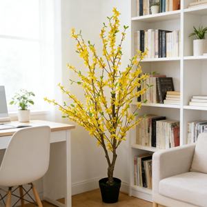 Nueva Llegada, Flor Artificial <span class=keywords><strong>de</strong></span> Forsythia <span class=keywords><strong>de</strong></span> Seda <span class=keywords><strong>de</strong></span> 1.4M, Color Amarillo, Estilo Chino, Jazmín para Decoración <span class=keywords><strong>Interior</strong></span> y Exterior - Product Image 3