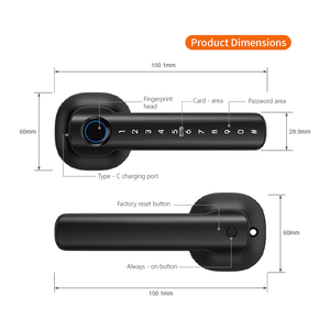 Bàn Phím Kỹ Thuật Số Cửa Gỗ Căn Hộ Trong Nhà Vân Tay Sinh Trắc Học Xi Lanh Nhôm Mật Khẩu Điện Tử Xử Lý Khóa - Product Image 5