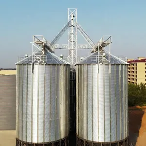 Precio de silo de acero de 1500 toneladas Precio de silo de acero de fondo plano Precio de silo de grano de 5000t