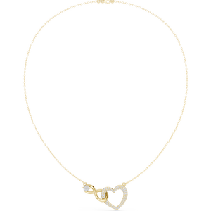 Premium Quality Diamond Infinity Heart Interlocking Pendant <b>Necklace</b> for <b>Couples</b> and Women Jewelry for Export Selling Price - Product Image 3