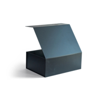 Boîte rigide magnétique noire de luxe prête à être expédiée, emballage en papier pliable, logo personnalisé imprimé, fermeture magnétique, boîte cadeau pour chaussures