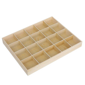 Petit artisanat en bois personnalisé, caisse en contreplaqué maison noël bijoux cadeaux emballage organisateur de stockage sans couvercle 4/6/9 grilles boîte en bois - Product Image 1