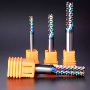 4 mét DLC tráng <span class=keywords><strong>Carbide</strong></span> sợi thủy tinh <span class=keywords><strong>Router</strong></span> rắn <span class=keywords><strong>Carbide</strong></span> Ngô răng End Mill cho roughing và Contouring Composite - Product Image 2