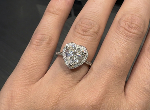 Anillo de platino con diamantes cultivados en laboratorio de lujo para mujer, joyería fina elegante, regalo de compromiso, boda, aniversario, con acabado premium - Product Image 6