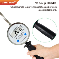 Handheld Digital Probe Thermometer -50-200°C LED Soil Water Thermometer Battery Powered Industrial Gauge