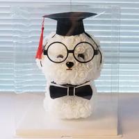 Promo! Mainan Bunga Mawar Plastik Busa Anjing Maltese Bichon Frise Lucu Berkualitas Tinggi untuk Paskah, Hari Valentine, Wisuda