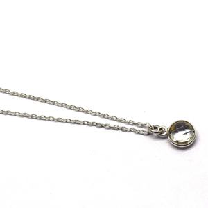 Collier minimaliste en argent sterling 925 avec pierre précieuse ronde de 15 mm en cristal naturel Briolette - Product Image 4