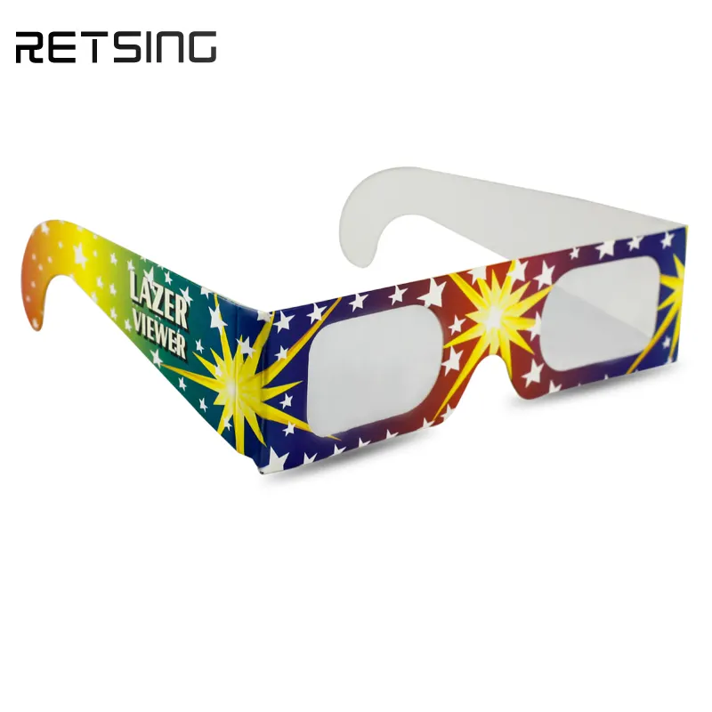 Custom Cardboard Paper Diffraction Glasses Rainbow Glasses for Kids