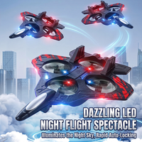 Avion de Chasse RC en Mousse EPP, Modèle d'Avion Télécommandé avec Lumières, Chargement Type-C, Télécommande 2.4G, Jouet Acrobatique Adapté aux Débutants