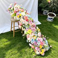 Arreglo Floral de Seda Realista Hecho a Mano Personalizable al por Mayor, Ramo para Pasillo, Decoración de Boda, Día de la Madre
