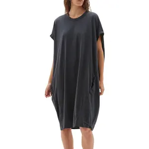 OEM Wholesale summer ladies short sleeve long t-shirts screen print blank modal cotton tshirt dress for women 2021