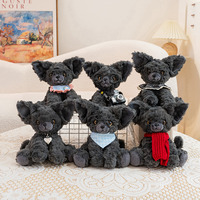 Jouet en peluche chat allemand mignon, poupée chat noir bouclé, cadeau pour fille, poupée compagnon pour enfants