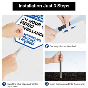 Toowin ป้ายลานพร้อมเสาอลูมิเนียมสีน้ำตาลป้องกันด้วยระบบรักษาความปลอดภัยของบ้าน - Product Image 3