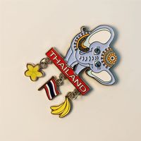 Fabricant personnalisé Thai Creative Elephant Flag Banana Tourism Memorial Design Your Own Logo Metal Crafts Soft Enamel Pins