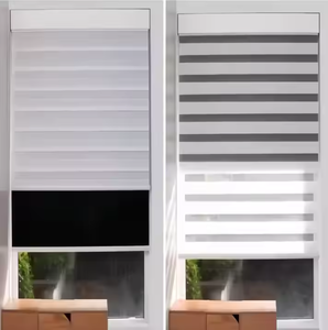 Stores à enrouleur double couche personnalisés stores électriques de bureau en tissu zèbre pour écran solaire <span class=keywords><strong>occultant</strong></span> jour et nuit - Product Image 1