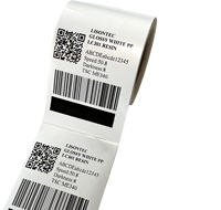 Étiquette de code-barres en PP blanc brillant autocollante du fabricant, autocollant nacré indéchirable, imperméable, découpe personnalisée, pour supermarché